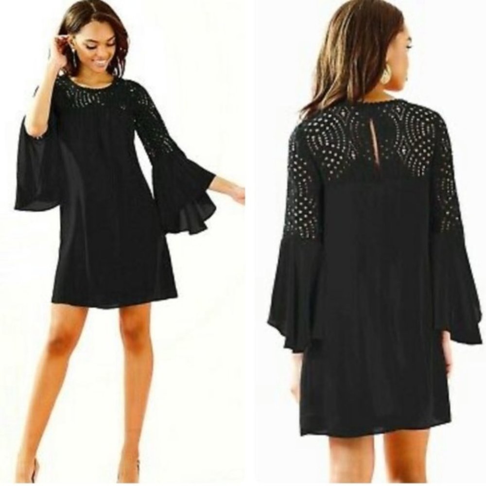 Lilly Pulitzer Amenna Black Lace Cutout Dress Size 8 - NWT